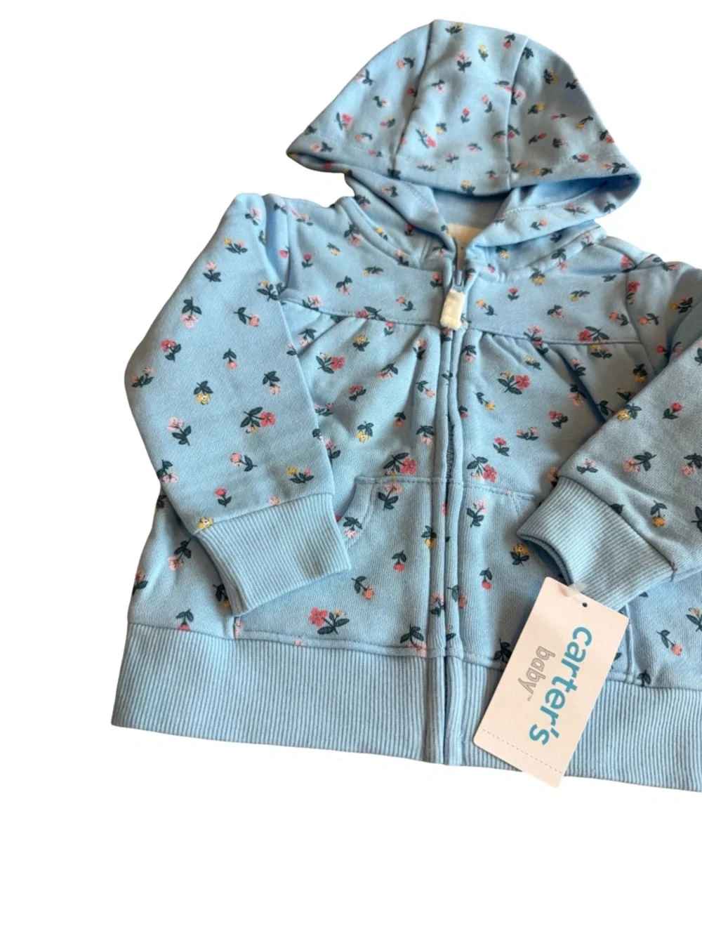 Carters Two Piece Zip-Down Hoodie Sweater Floral T-Shirt Strawberry New w/ Tags